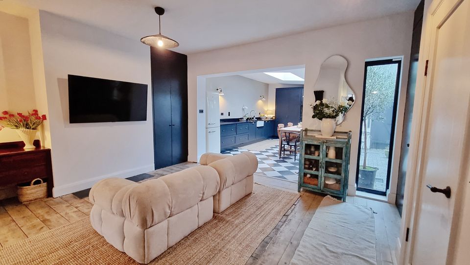 The living room and kitchen of 5 Parnell Avenue, Harold's Cross, Dublin 6